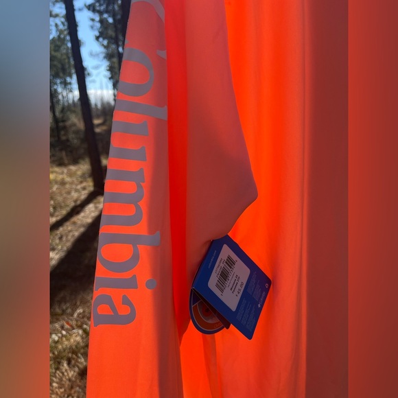 Columbia PFG Melon Orange Omni-Shade Omni-Wick Longsleeve Tee Outdoor Sportswear - Picture 8 of 9